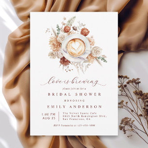 Kärlek är Brewing Boho Rustic Blommigt Möhippa Inbjudningar