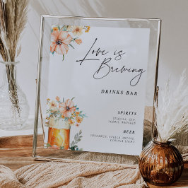 Kärlek är Brewing Drinks Pub Sign Möhippa Poster