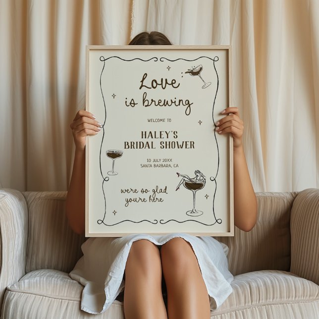 Kärlek är Brewing Espresso Martini Welcome Poster (Skapare uppladdad)