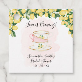 Kärlek är Brewing Lemons Tea Möhippa Rosa Gåvor Etiketter
