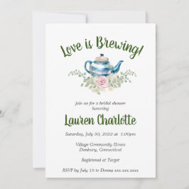 Kärlek är Brewing | Möhippa Baby Shower | Tea Part Inbjudningar