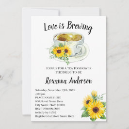 Kärlek är Brewing SunblommTea Möhippa Inbjudningar