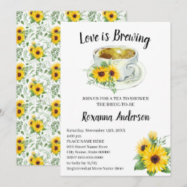 Kärlek är Brewing SunblommTea Möhippa Inbjudningar