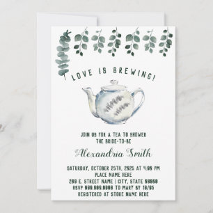 Kärlek är Brewing Tea Möhippa Eucalyptus Inbjudningar