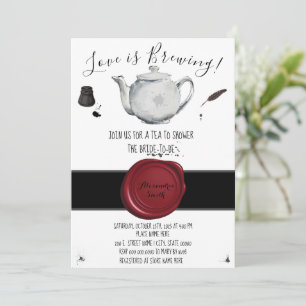 Kärlek är Brewing Tea Möhippa Inbjudningar
