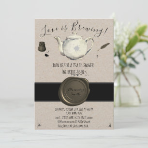 Kärlek är Brewing   Tea Möhippa Inbjudningar