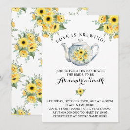 Kärlek är Brewing Tea Möhippa Solblommor Inbjudningar