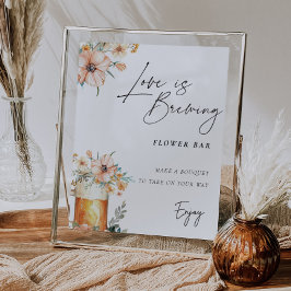 Kärlek är brinnande flaggMöhippa för blomma Pub Poster