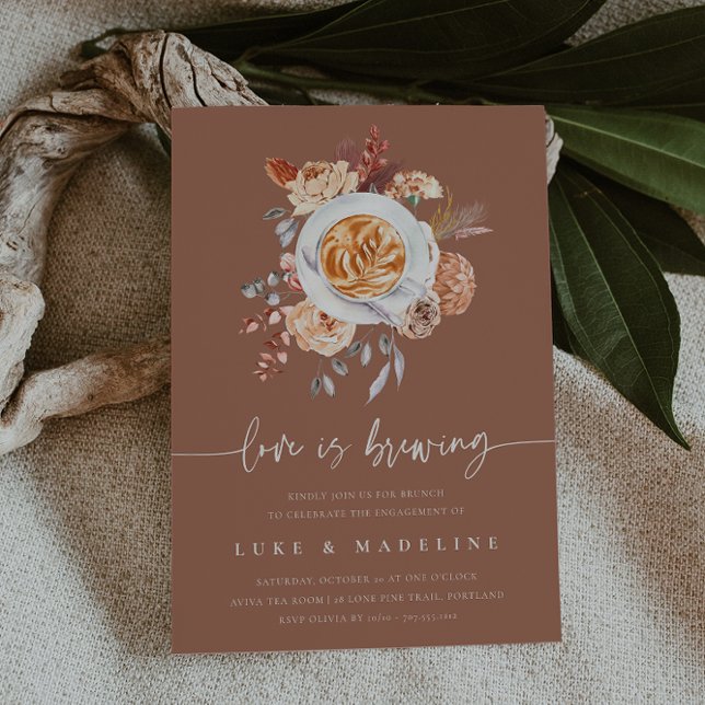 Kärlek är brinnande Förlovningsfesten för kaffe Br Inbjudningar (Skapare uppladdad)