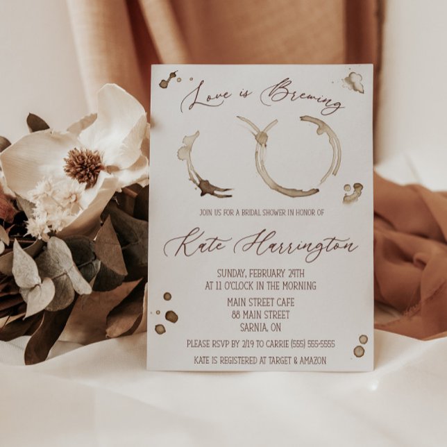 Kärlek är brinnande, kaffe, stenar, Möhippa Inbjudningar (Skapare uppladdad)