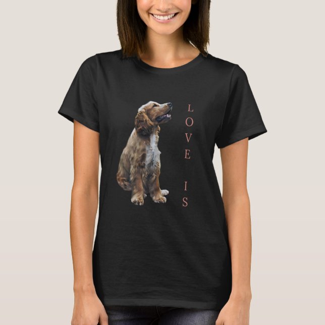 Kärlek är Cavalier King Charles Spaniel Tröja Hund (Framsida)