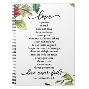 Kärlek är Corinthians Scripture Verse Couples Anteckningsbok