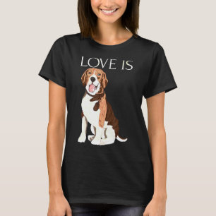 Kärlek är Cute Beagle Funny Beagles Puppy Pet Hund T Shirt