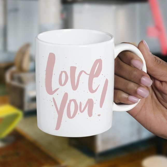 Kärlek är den moderna  rosan Alla hjärtans dag Kaffemugg (Skapare uppladdad)