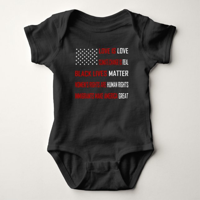 Kärlek är den mörka babybodysuiten för kärlek t shirt (Framsida)