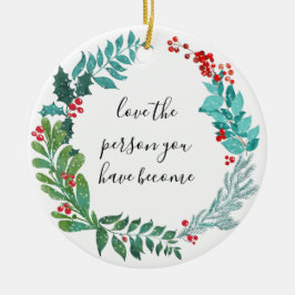 kärlek är den person du har blivit personlig julgransprydnad keramik