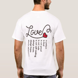 Kärlek är den röda hjärtamonogramen för tålm t shirt