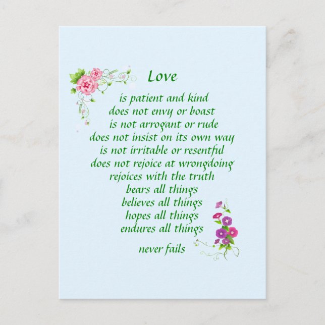 Kärlek är den största vykortet meddelande vykort (Framsida)