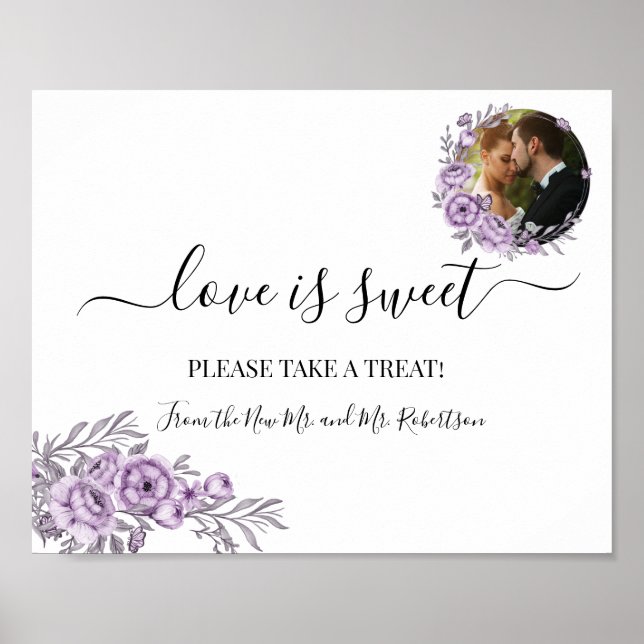 Kärlek är det svenska Dessert Bord Bröllop Greener Poster (Framsidan)