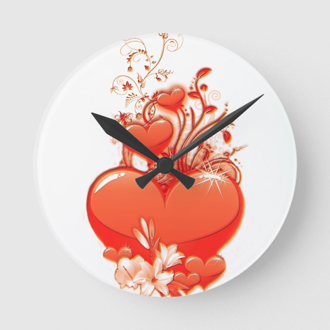 Kärlek är din hjärtvalentinromantik kärlek rund klocka (Framsida)