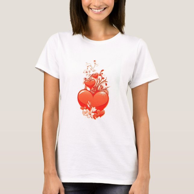 Kärlek är din hjärtvalentinromantik kärlek t-shirt (Framsida)