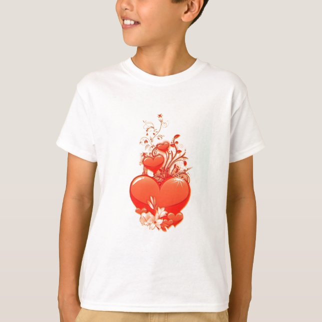 Kärlek är din hjärtvalentinromantik kärlek tee shirt (Framsida)