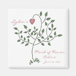 Kärlek är djupt rotat Maid of honor Square Magnet