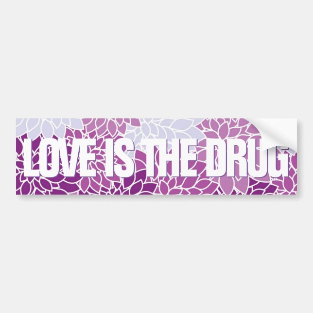 Kärlek är Drug Peace Flowers Bildekal (Framsidan)