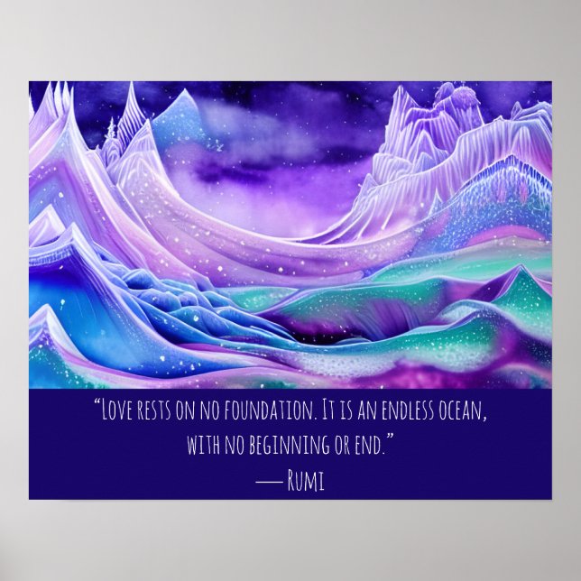 Kärlek är en ändlös digital konst i havet poster (Framsidan)