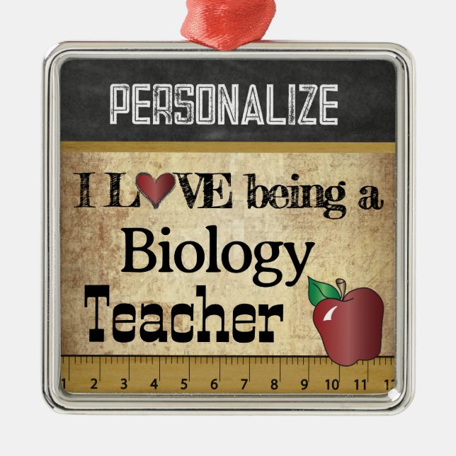 Kärlek är en biologilärare | VINTAGE Julgransprydnad Metall (Framsidan)