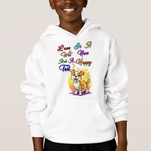 Kärlek är en Blöt näsa och Lycklig Svan T Shirt (Framsida)