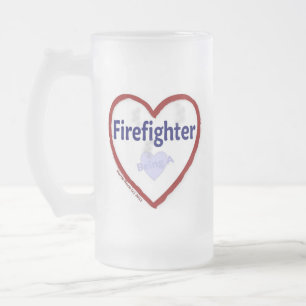 Kärlek är en brandman frostat ölglas