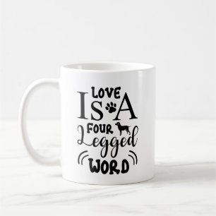 Kärlek är en fyralegerad Ord-kaffe Mugg - Cute Hun