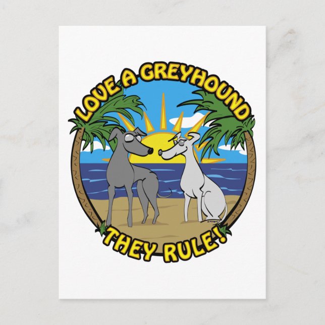 KÄRLEK ÄR EN GREYHOUND... VYKORT (Framsida)