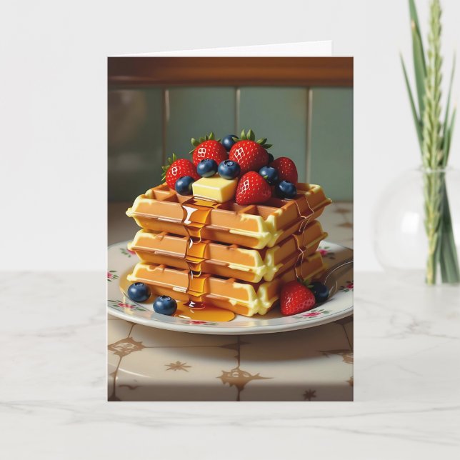 Kärlek är en Hemskt Lot | Waffle Pun Kort (Framsida)