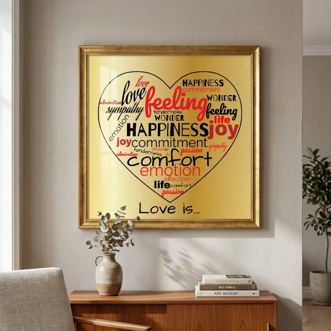 Kärlek är en Hjärtformade Ord molnrepeteringstyp Poster (Skapare uppladdad)