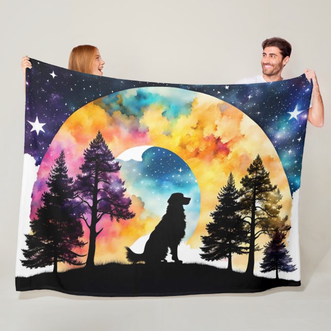 Kärlek är en Hund som väntar på dig Fleecefilt (På plats)