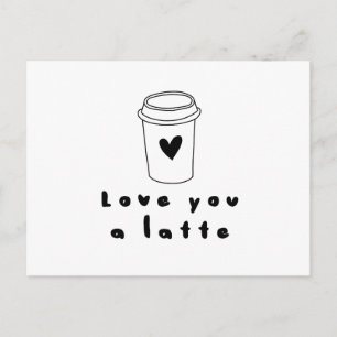 kärlek är en latte vykort