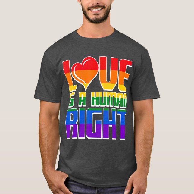 Kärlek är en LGB-stödgrupp för Höger Gay pride T Shirt (Framsida)