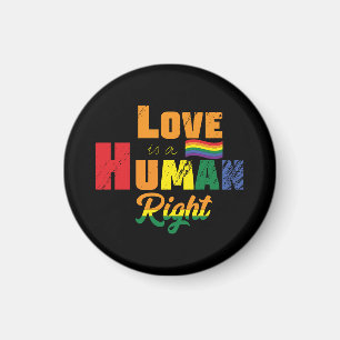 Kärlek är en mänsklig Höger HBT-TQ PRIDE Reg Magnet