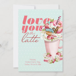 Kärlek är en Valentines av Latte Cute Sweet Treats Julkort