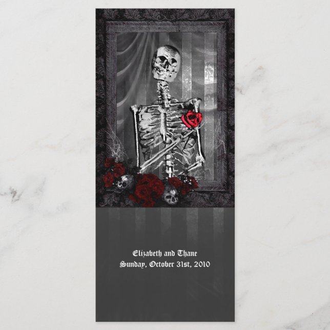 Kärlek är Eternt Gothic Bröllop Menu Meny (Framsida)