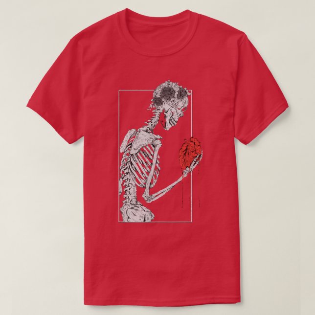 Kärlek är Eternt Gothic Skeleton Älskare T-Shirt (Design framsida)