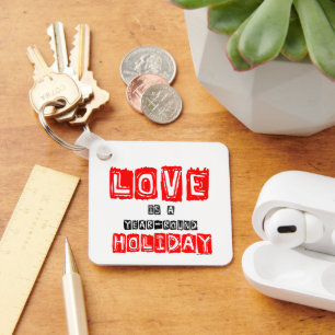 Kärlek är ett år-runt-Helgdag-typografi-Pinback Bu Nyckelring