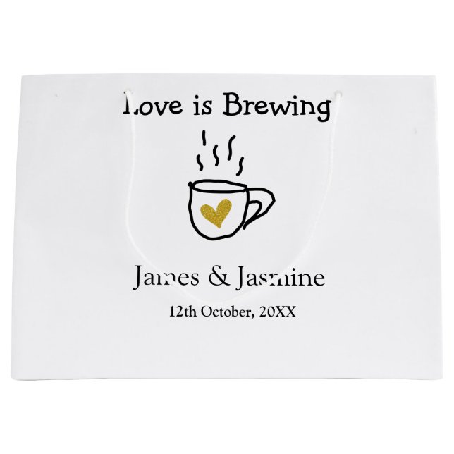 Kärlek är ett bryggkaffe mugg guld-hjärtparet namn (Framsidan)