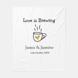 Kärlek är ett bryggkaffe mugg guld-hjärtparet namn fleecefilt