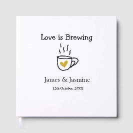 Kärlek är ett bryggkaffe mugg guld-hjärtparet namn gästböcker