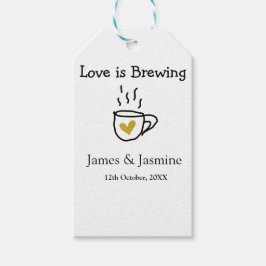 Kärlek är ett bryggkaffe mugg guld-hjärtparet namn presentetikett