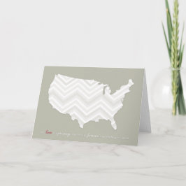 Kärlek är ett journey Greeting Card w/ chevron kar Kort