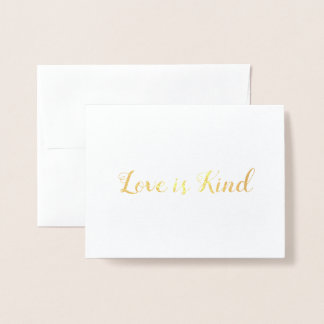 Kärlek är ett Kind Foil Note-kort Folierat Kort